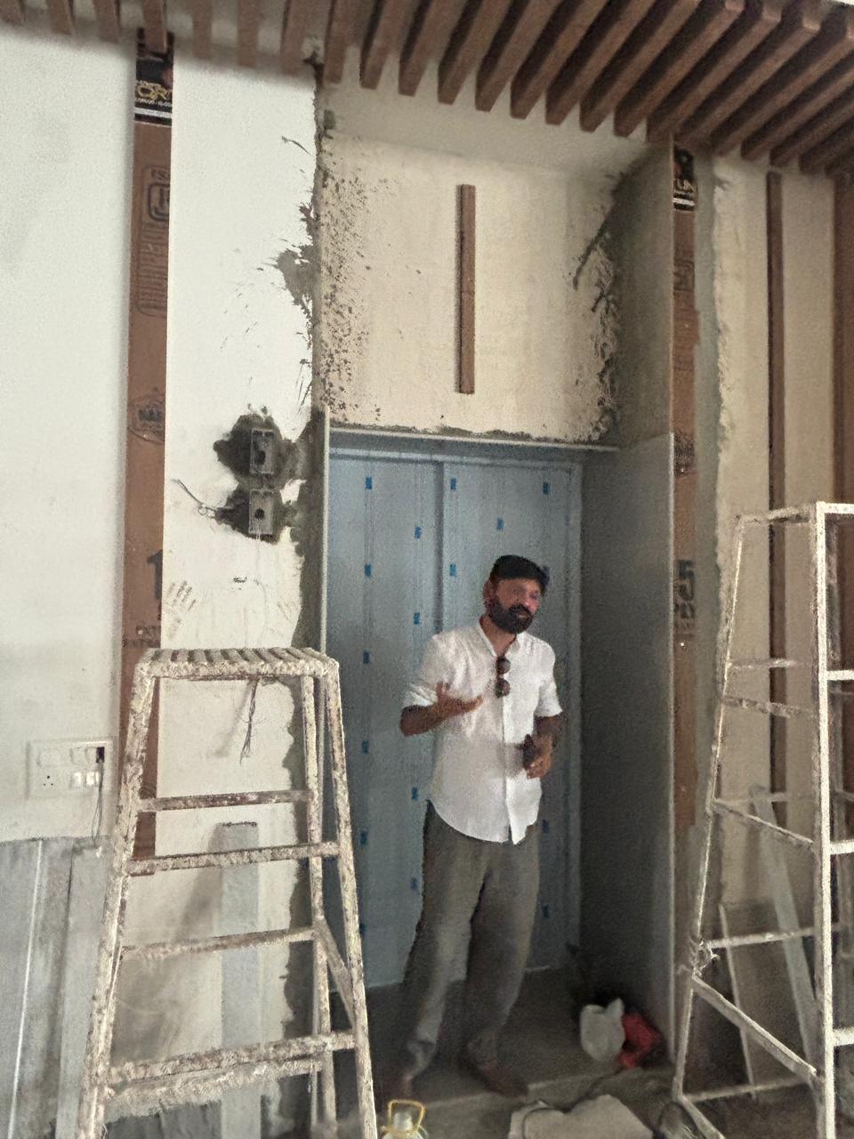 Ar. Rahul Saxena on site — Dhaka Hospital, Deedwana, Rajasthan